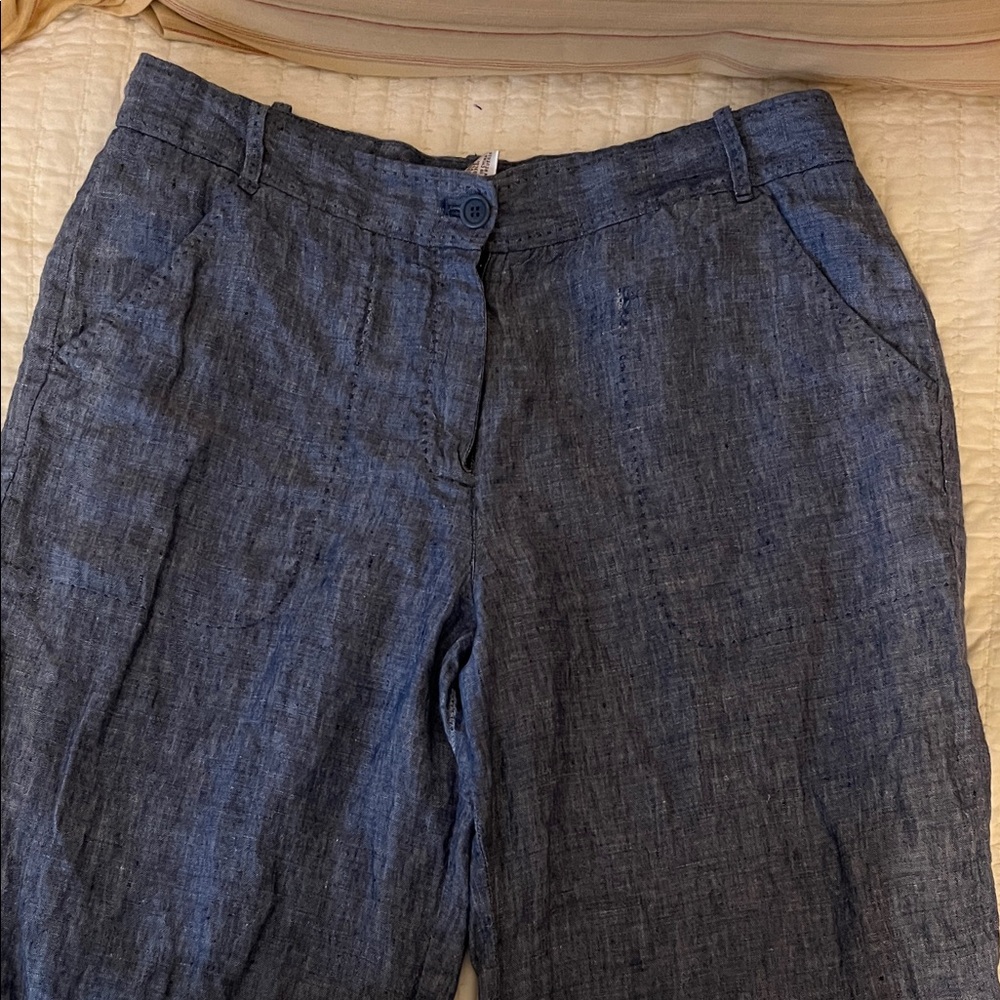 Max Studio Chambray Linen Pants